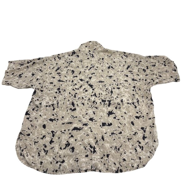 Paula Saker 100% Silk Camouflage Short Sleeve Button-Up Shirt Size M - Picture 4 of 5